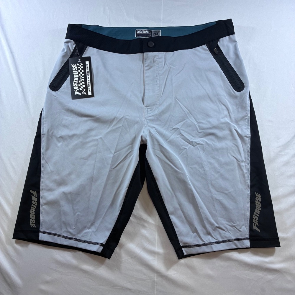 Fasthouse Crossline 2.0 Velocity MTB Shorts Silver Black Mens 38 5404-3738 NWT